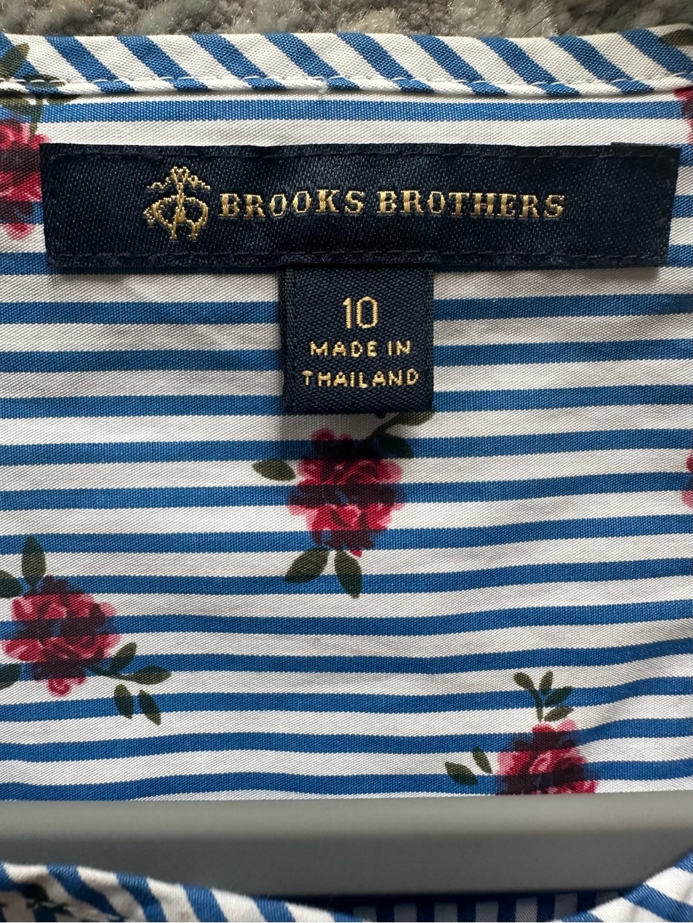 Brooks Brothers Cotton Poplin Striped Blue & White Shirtdress. - Picture 9 of 10